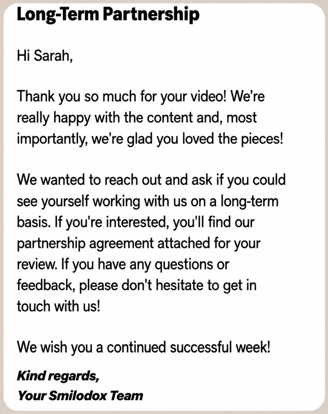 Client message from Smilodox